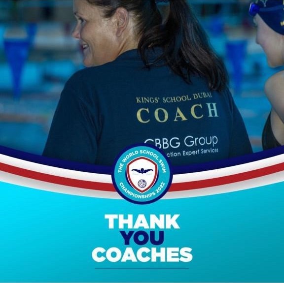 Swim coach with CBBG Logo